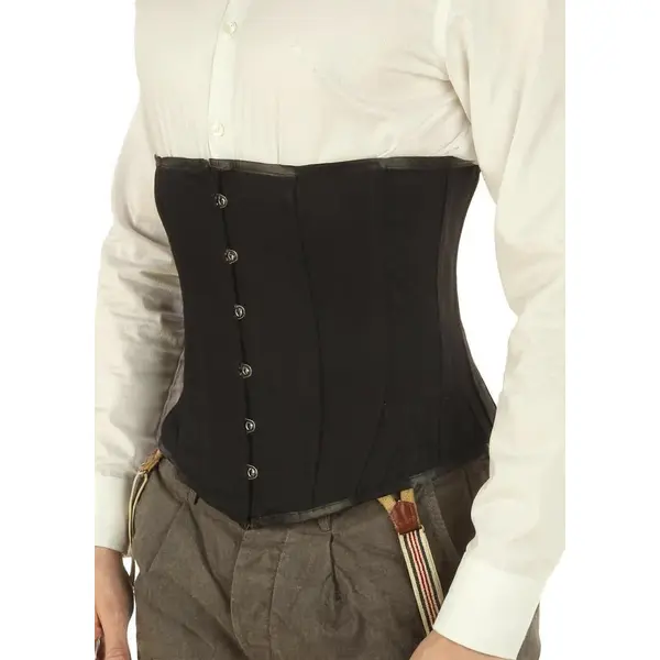 Men's Black Cotton Corset – Underbust