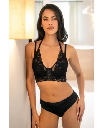 New Romance Front Fastening Set - Black