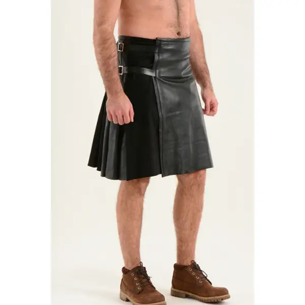 Soft Supple Leather Made Kilt Pleated KILT1