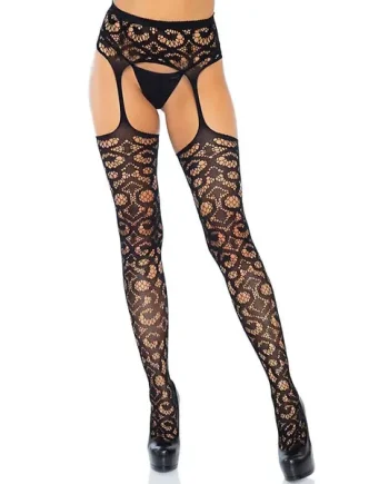 Leg Avenue Gia Lace Garter Belt Stockings