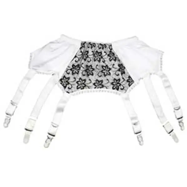 Lace Panel Suspender Belt – Six Drop