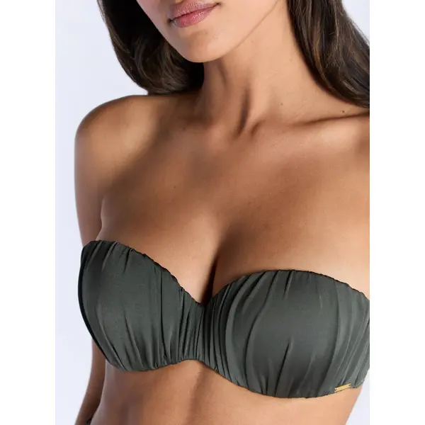 Cortona strapless ruched bikini top