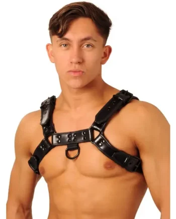 Fist Leather Chest Harness • Black - Black