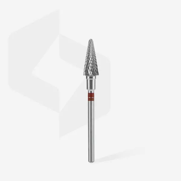 Staleks Carbide Nail Drill Bit CONE 6mm/14mm RED Left-handed