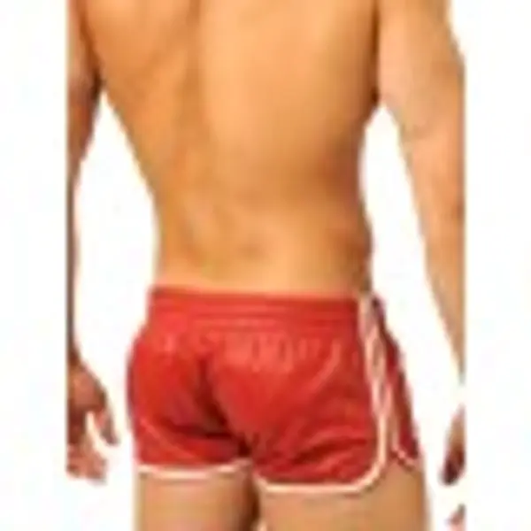 Fist Leather Shorts • Red - White