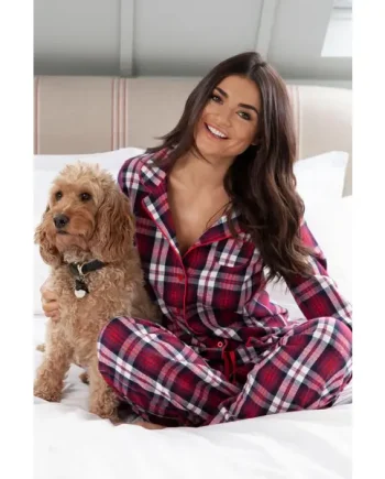 Cosy Check Brushed Cotton Pyjama Gift Set - Red/White/Navy