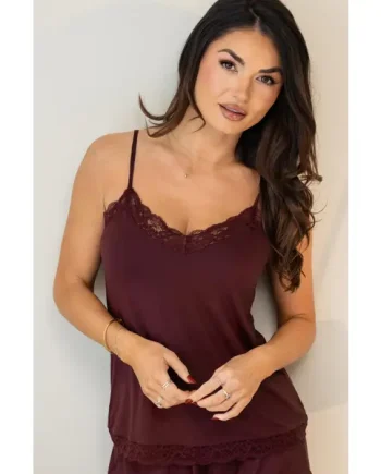 Sofa Loves Lace Hidden Support Cami - Wine