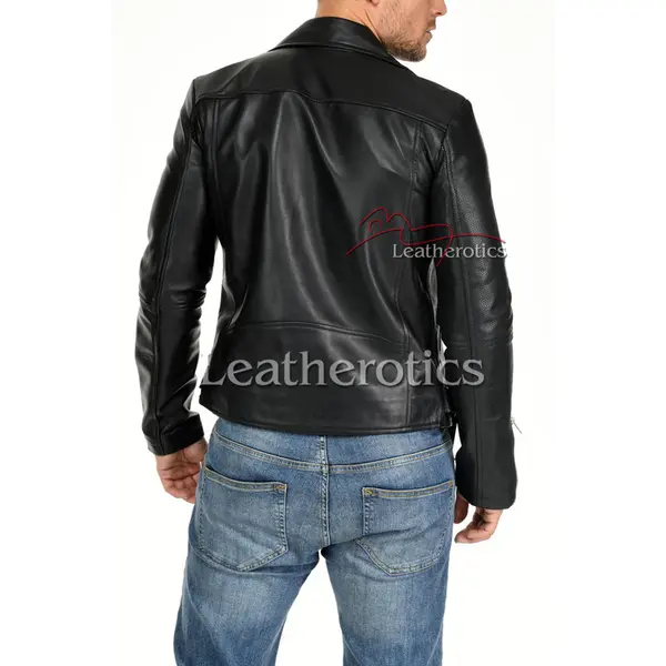 Men's Leather Jacket Classic Perforated