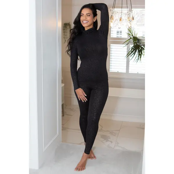 Second Skin Thermal Legging - Glitter Black