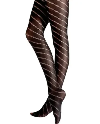 Pretty Polly Spiral Black Tights