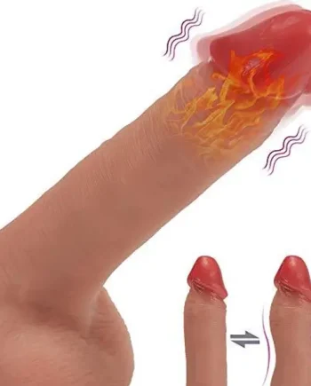 Remote Wiggling Vibrating Heating Realistic Dildo with Balls