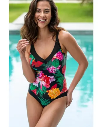 Contour Tummy Control Swimsuit - Black Multi