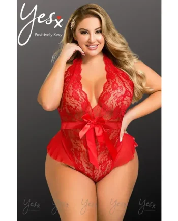 Tammy Plus Size Red Lace Teddy