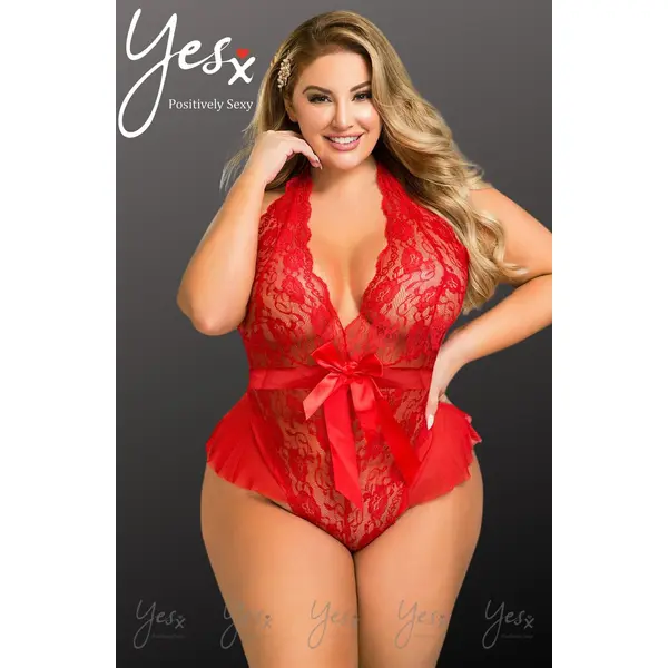 Tammy Plus Size Red Lace Teddy