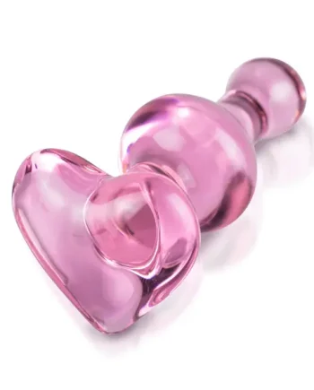 Icicles No.75 Pink Heart Glass Butt Plug