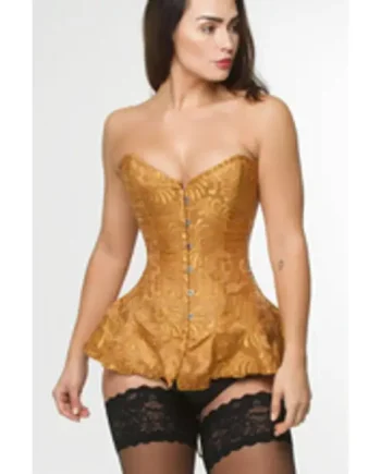 Corset Dress In Gold Brocade