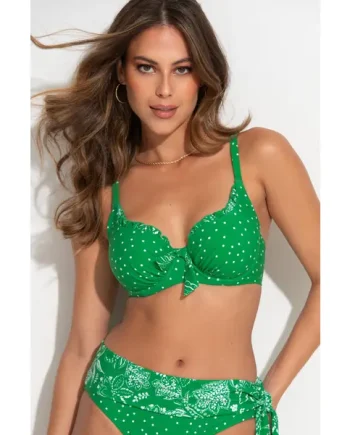 Getaway Convertible Underwired Bikini Top - Green/White