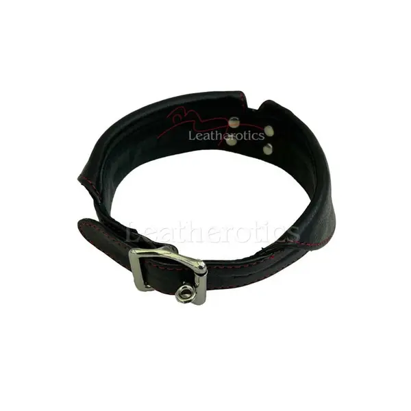 Leather Bondage Collar with Buckle