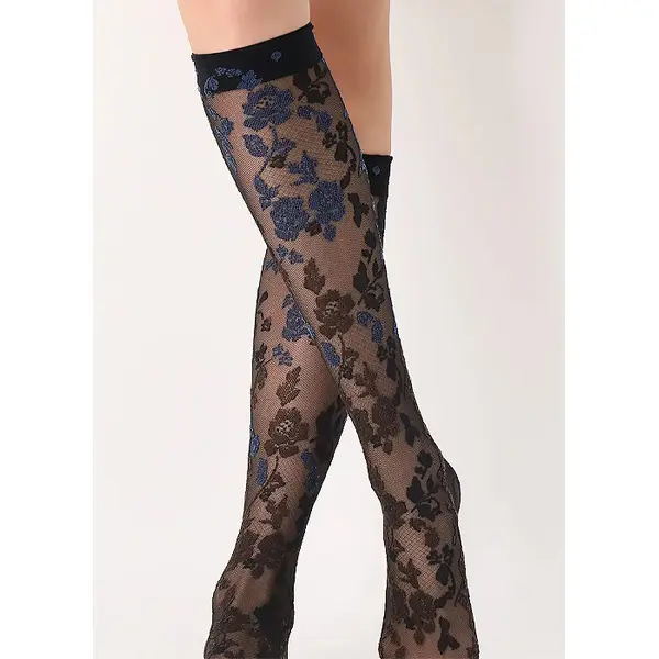 Oroblu Floral Lace Shaded Roses Knee Highs