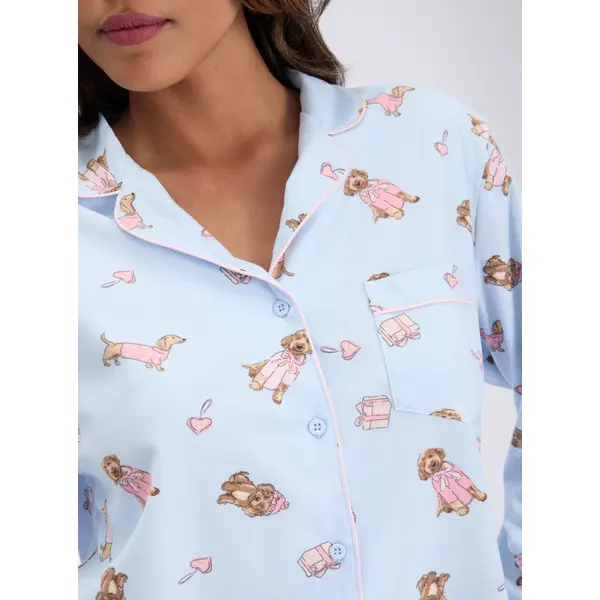 Sausage dog & friends fleece pyjamas in a bag
