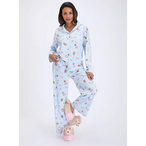 Sausage dog & friends fleece pyjamas in a bag