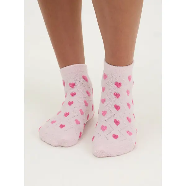 2 pack heart textured trainer socks