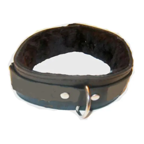 Slave Collar Fur Lined Leather Fetish