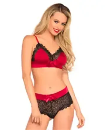 Leg Avenue Satin Spandex Bralette String