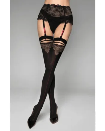 Black Secret BS163 Stockings Black/Skin