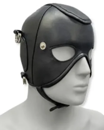 Leather Hood with Removable Handles and Eye pad