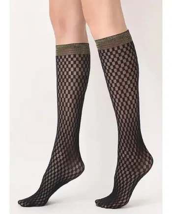 Oroblu Checked Lace Knee Highs