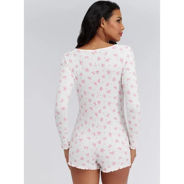 Doll core ribbed short playsuit