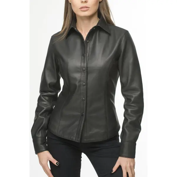 Matte Finish Nappa Leather Shirt