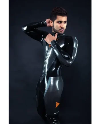 Latex Mens R-100X Motorcycle Racing Rubber Catsuit