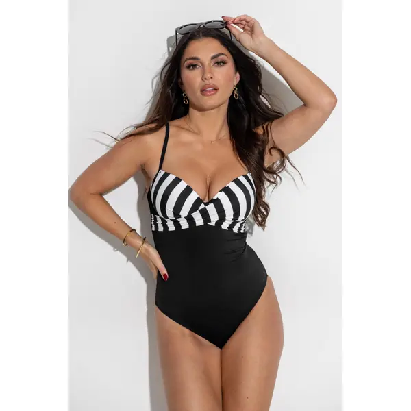 Free Spirit Underwired Lightly Padded Swimsuit - Black/White
