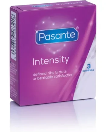 Box of 3 Pasante Intensity (Ribbed & Dotted) Condoms