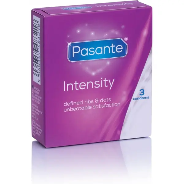 Box of 3 Pasante Intensity (Ribbed & Dotted) Condoms