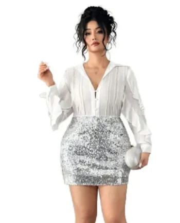 Bodycon sequin mini skirt