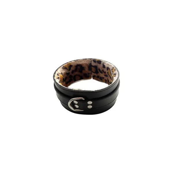 Leather Collar with Faux Fur Lining