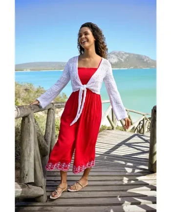 Crochet Multiway Cardigan Cover Up - Ivory