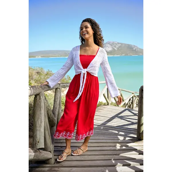 Crochet Multiway Cardigan Cover Up - Ivory