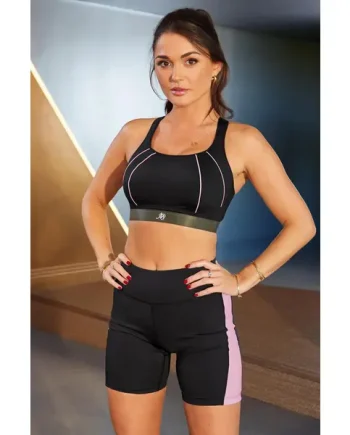 Energy Colour Block Cycling Short - Black/Pink/Khaki