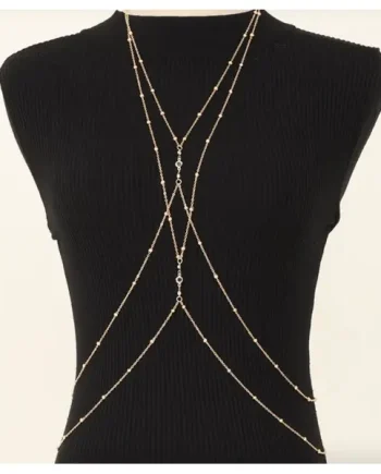 Body Chain – Thin Double Chain (Gold colour)