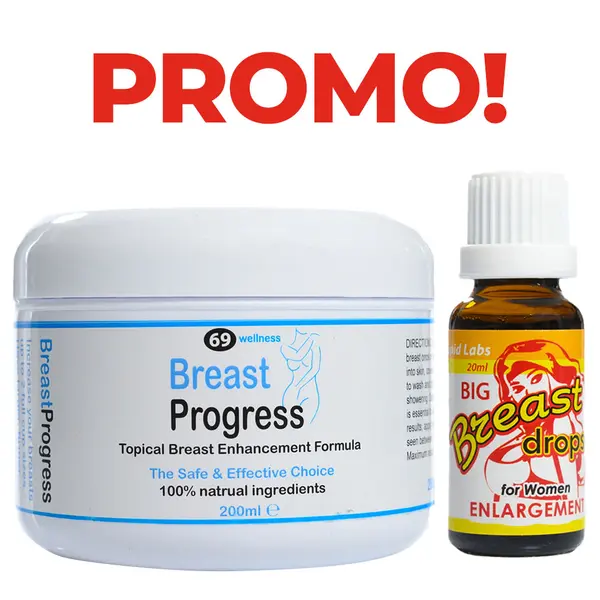 Bigger and Fuller Breasts with Breast Progress Gel + Big Breast Oral drops 20ml