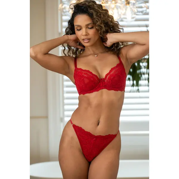 Fleur G-String Thong - Red