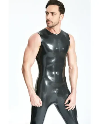 Male Classic Round-Neck Sleeveless Catsuit