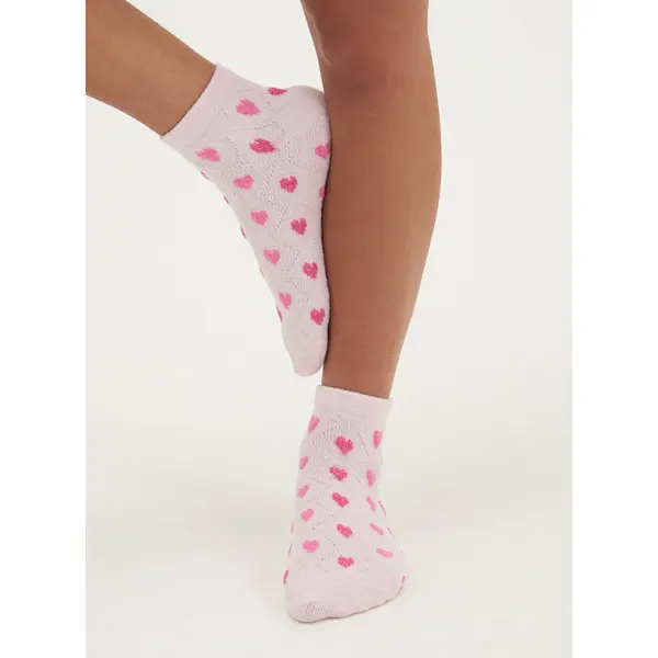 2 pack heart textured trainer socks