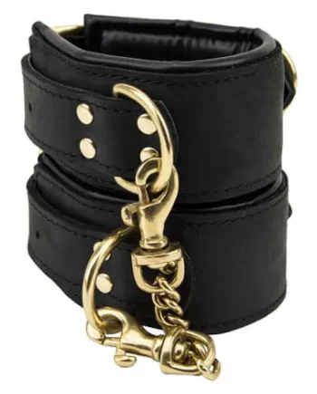 Bound Noir Nubuck Leather Slim Wrist Cuffs
