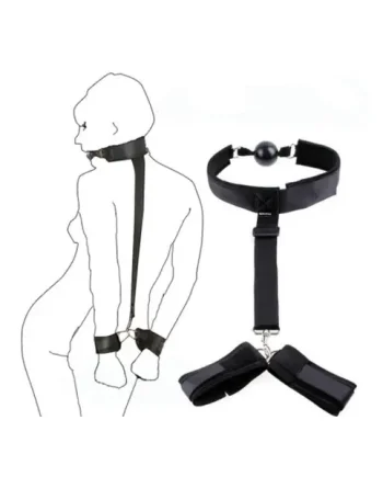 Mouth ball with hand restraints