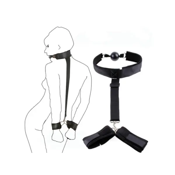 Mouth ball with hand restraints